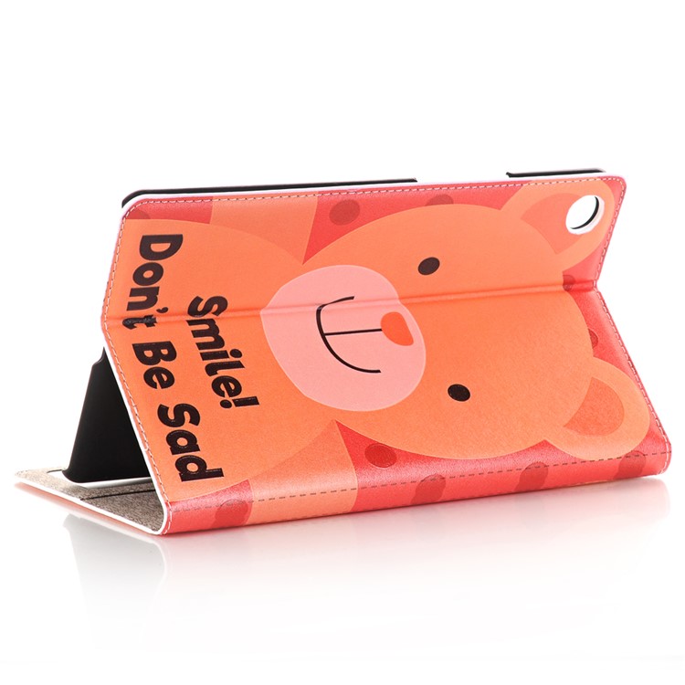 Pattern Printing Embossment Smart PU Leather Stand Shell for Xiaomi Mi Pad 4 - Characters and Bear-4