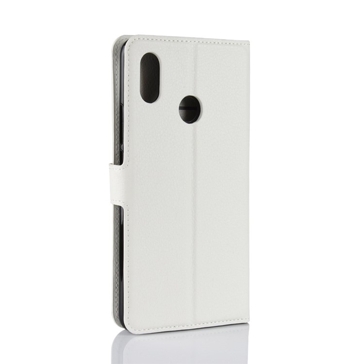 Litchi Skin Wallet Leather Stand Cover for Xiaomi Mi Max 3 - White-6