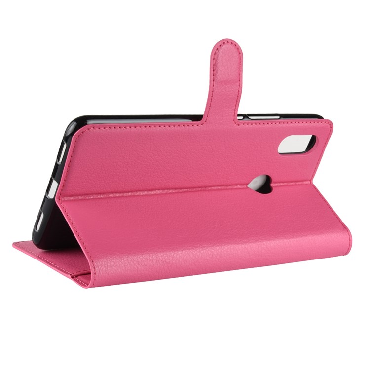 Litchi Skin Wallet Leather Stand Flip Cover for Xiaomi Mi Max 3 - Rose-5