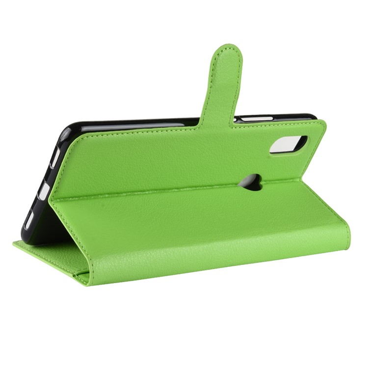 Litchi Skin Wallet Leather Stand Phone Casing for Xiaomi Mi Max 3 - Green-5