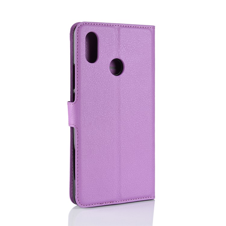 Litchi Skin Wallet Leather Stand Mobile Phone Case for Xiaomi Mi Max 3 - Purple-6