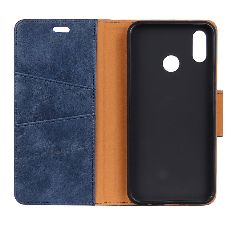 Crazy Horse Magnetic Stand Wallet Split Leather Protective Shell for Xiaomi Redmi Note 6 Pro - Blue-3