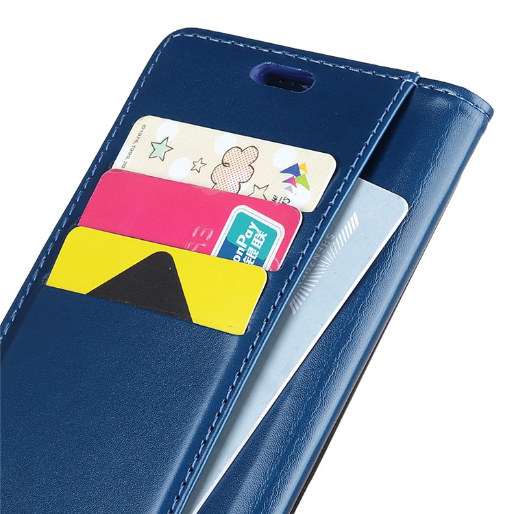 Flip Wallet PU Leather Stand Shell for Xiaomi Redmi Note 6 Pro - Blue-5