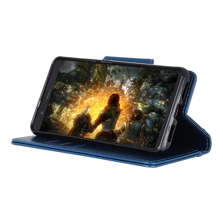 Flip Wallet PU Leather Stand Shell for Xiaomi Redmi Note 6 Pro - Blue-7