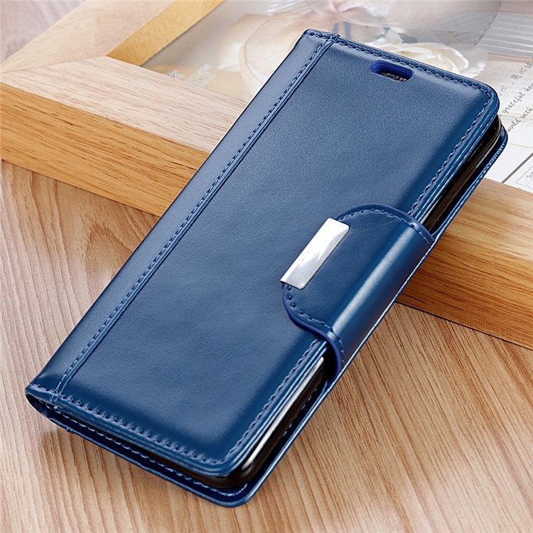 Flip Wallet PU Leather Stand Shell for Xiaomi Redmi Note 6 Pro - Blue-9