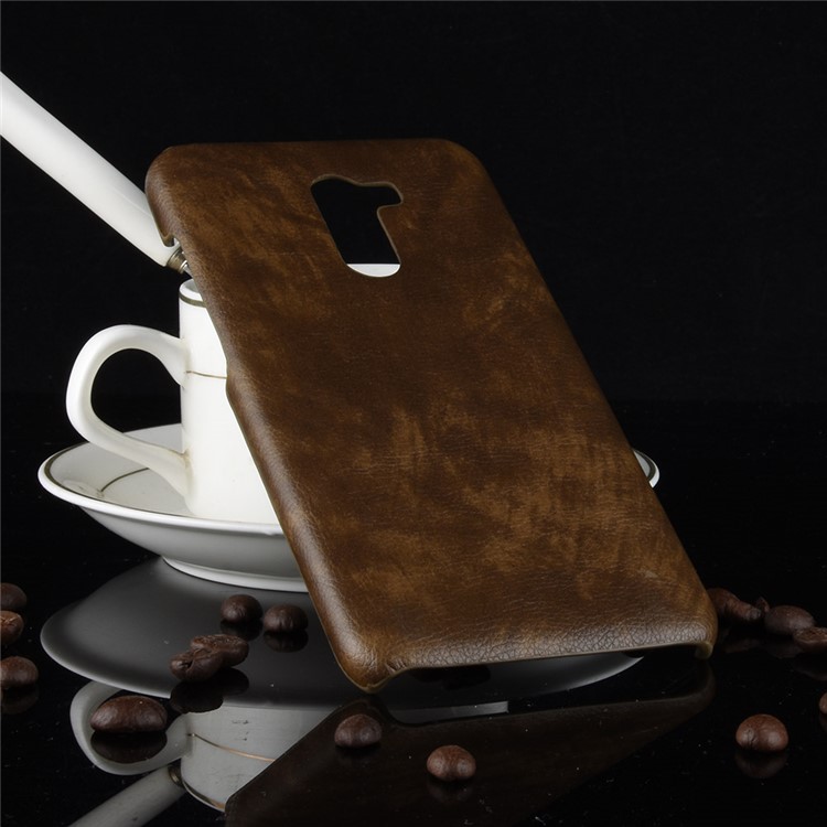 Litchi Texture PU Leather Coated Plastic Mobile Phone Casing for Pocophone F1 / Poco F1 (India) - Coffee-5