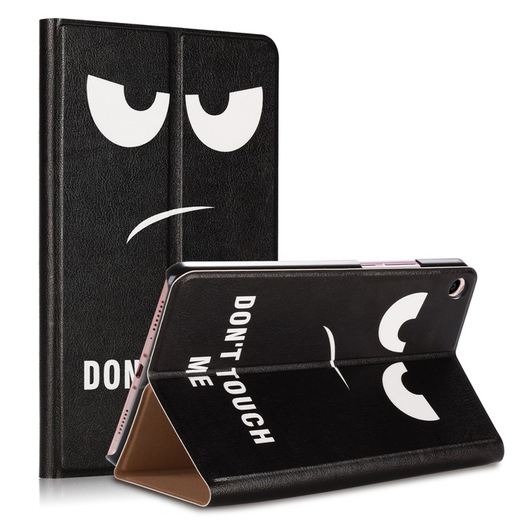 Pattern Printing Leather Stand Smart Cover for Xiaomi Mi Pad 4 Plus - Do Not Touch Me-1