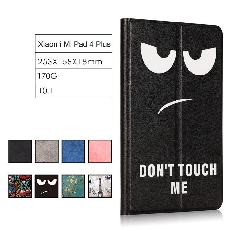 Pattern Printing Leather Stand Smart Cover for Xiaomi Mi Pad 4 Plus - Do Not Touch Me-9