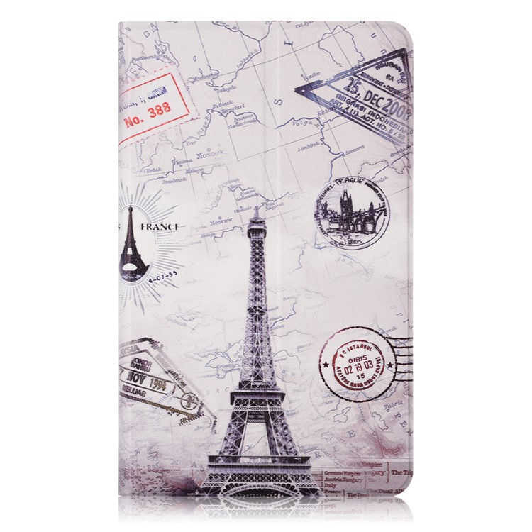 Pattern Printing Leather Stand Smart Protection Shell for Xiaomi Mi Pad 4 Plus - Eiffel Tower-2