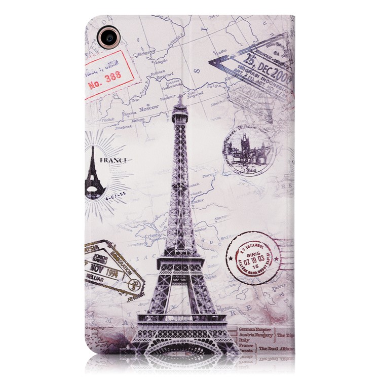 Pattern Printing Leather Stand Smart Protection Shell for Xiaomi Mi Pad 4 Plus - Eiffel Tower-3