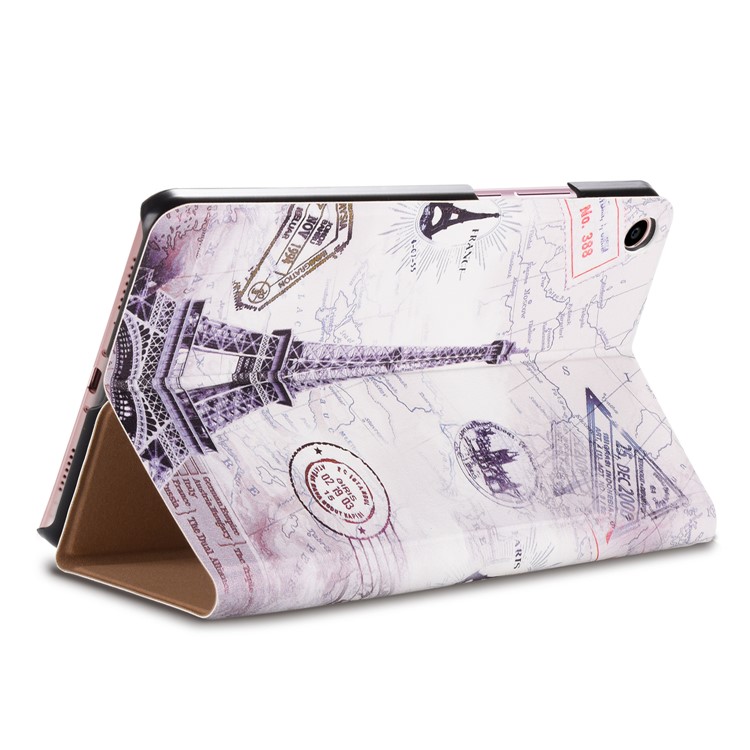 Pattern Printing Leather Stand Smart Protection Shell for Xiaomi Mi Pad 4 Plus - Eiffel Tower-5