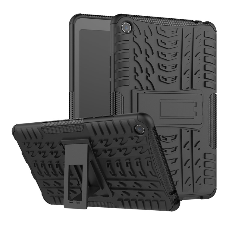Anti-slip PC + TPU Hybrid Case with Kickstand for Xiaomi Mi Pad 4 - Black-1