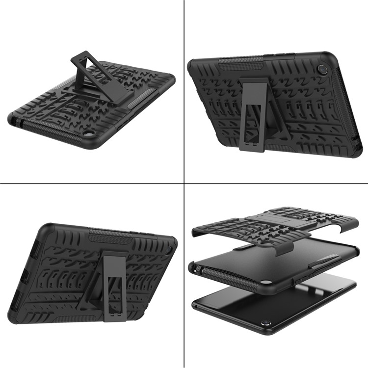 Anti-slip PC + TPU Hybrid Case with Kickstand for Xiaomi Mi Pad 4 - Black-11