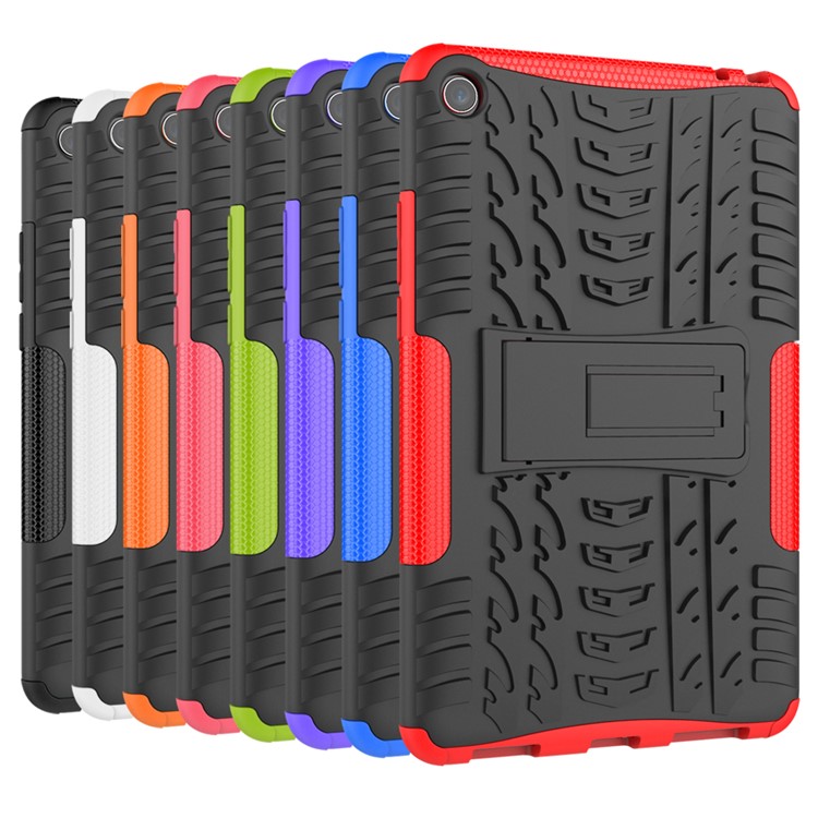 Anti-slip PC + TPU Hybrid Case with Kickstand for Xiaomi Mi Pad 4 - Black-12