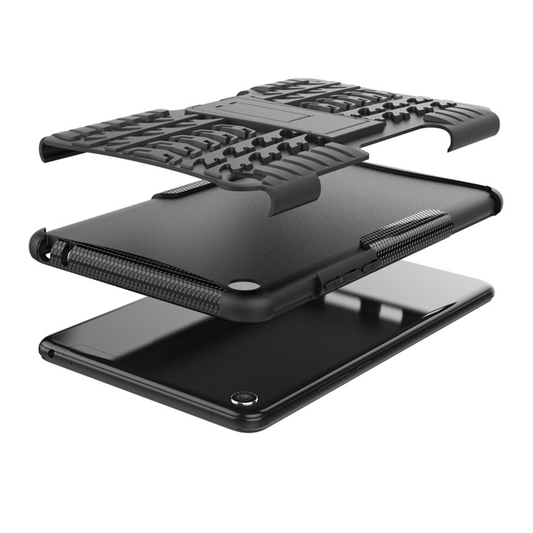 Anti-slip PC + TPU Hybrid Case with Kickstand for Xiaomi Mi Pad 4 - Black-3