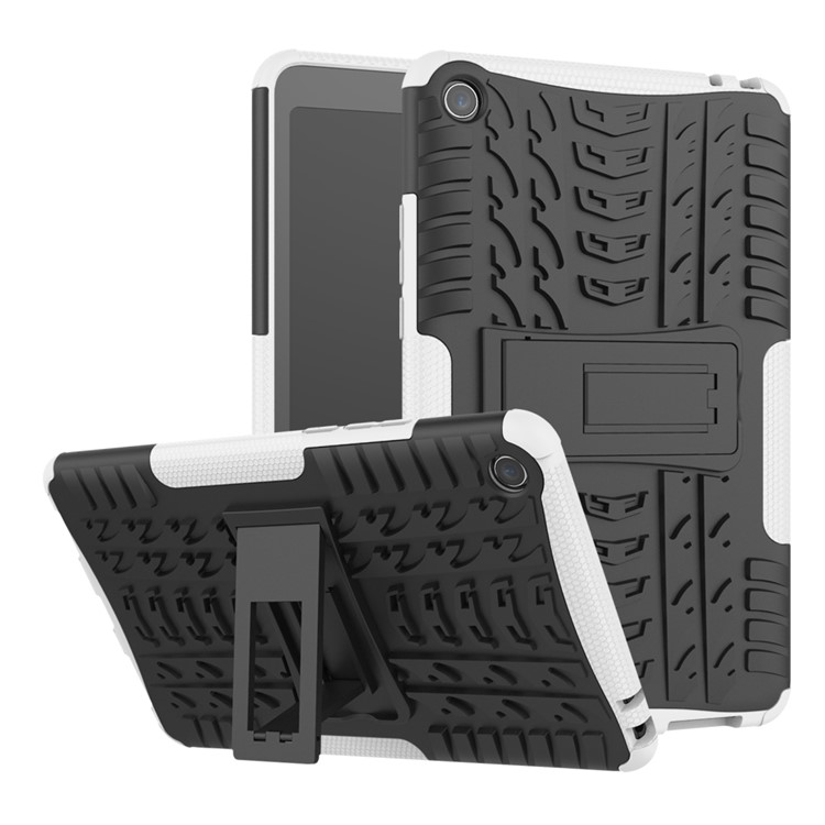 Anti-slip PC + TPU Hybrid Shell Case with Kickstand for Xiaomi Mi Pad 4 - White-1