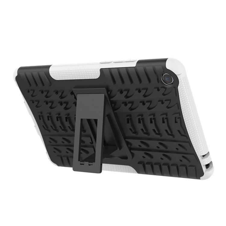 Anti-slip PC + TPU Hybrid Shell Case with Kickstand for Xiaomi Mi Pad 4 - White-5