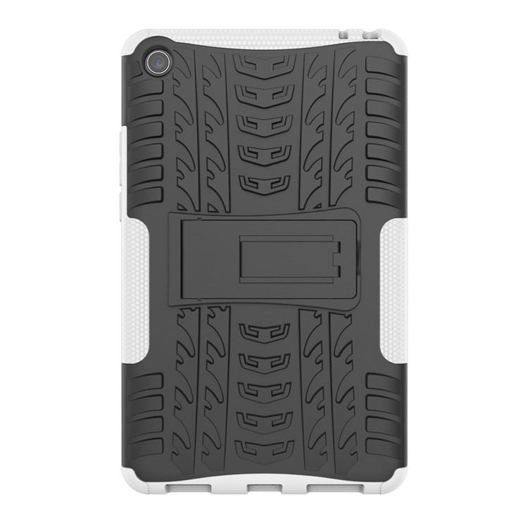 Anti-slip PC + TPU Hybrid Shell Case with Kickstand for Xiaomi Mi Pad 4 - White-8