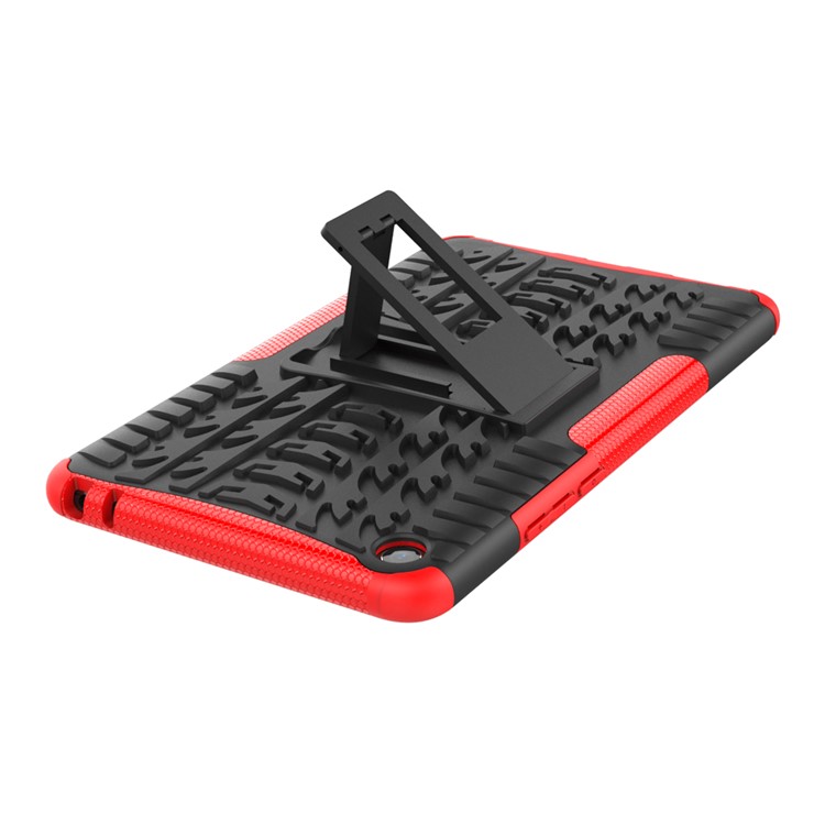 Anti-slip PC + TPU Hybrid Case Cover with Kickstand for Xiaomi Mi Pad 4 - Red-4