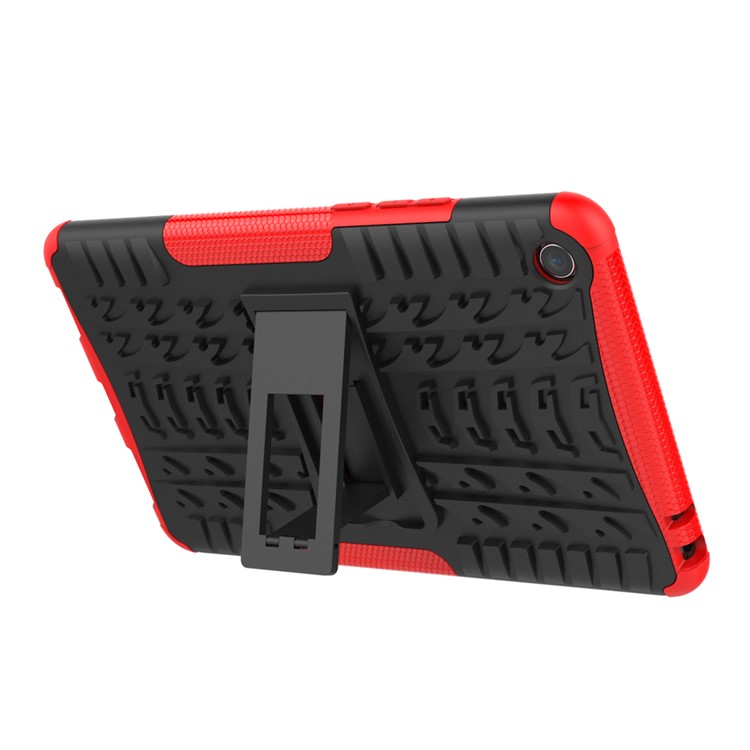 Anti-slip PC + TPU Hybrid Case Cover with Kickstand for Xiaomi Mi Pad 4 - Red-5