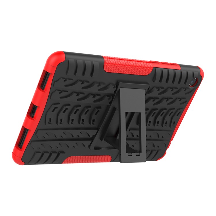 Anti-slip PC + TPU Hybrid Case Cover with Kickstand for Xiaomi Mi Pad 4 - Red-6