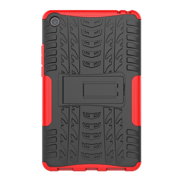 Anti-slip PC + TPU Hybrid Case Cover with Kickstand for Xiaomi Mi Pad 4 - Red-8