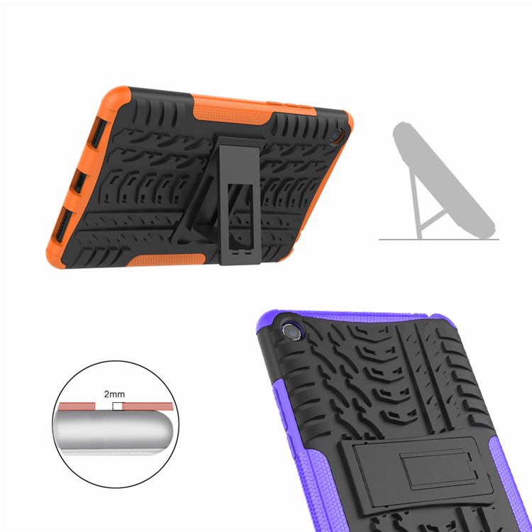 Anti-slip PC + TPU Hybrid Protection Case with Kickstand for Xiaomi Mi Pad 4 - Orange-11