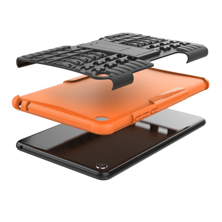 Anti-slip PC + TPU Hybrid Protection Case with Kickstand for Xiaomi Mi Pad 4 - Orange-3