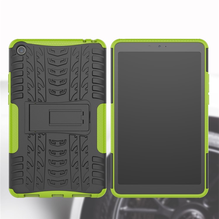 Anti-slip PC + TPU Combo Cover Shell Case with Kickstand for Xiaomi Mi Pad 4 - Green-11