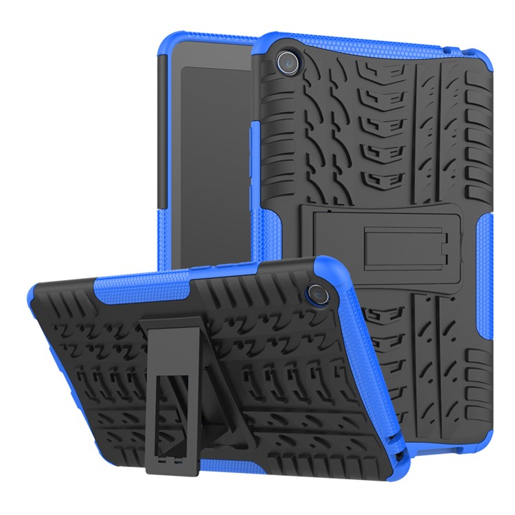 Anti-slip PC + TPU Combo Cover Shell Case with Kickstand for Xiaomi Mi Pad 4 - Blue-1