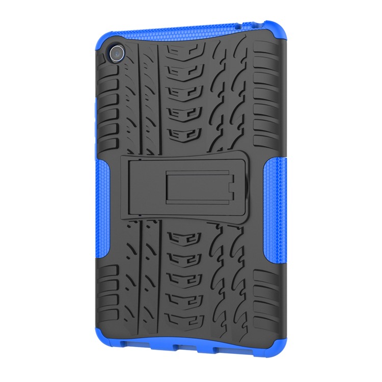 Anti-slip PC + TPU Combo Cover Shell Case with Kickstand for Xiaomi Mi Pad 4 - Blue-10