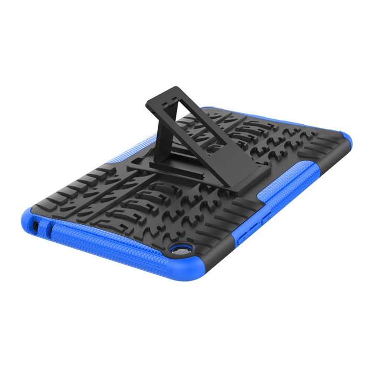 Anti-slip PC + TPU Combo Cover Shell Case with Kickstand for Xiaomi Mi Pad 4 - Blue-4