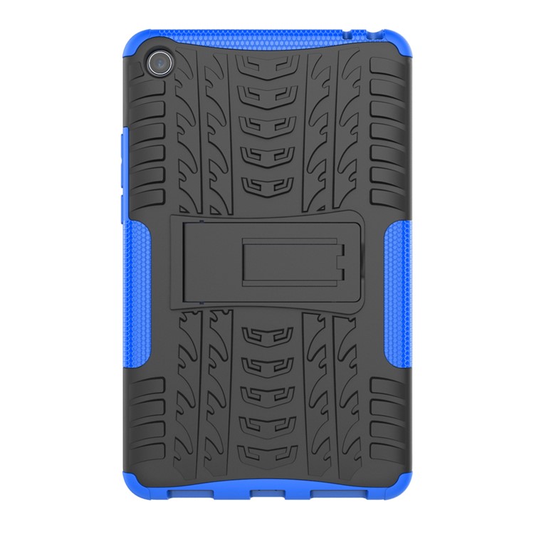 Anti-slip PC + TPU Combo Cover Shell Case with Kickstand for Xiaomi Mi Pad 4 - Blue-8