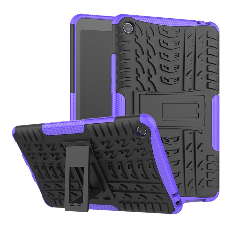 Anti-slip PC + TPU Hybrid Protective Case with Kickstand for Xiaomi Mi Pad 4 - Purple-1