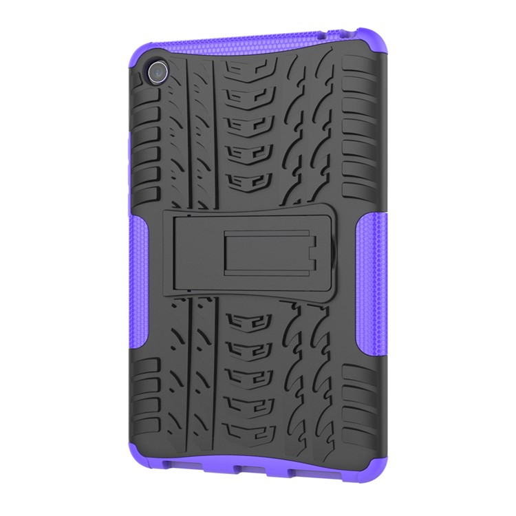 Anti-slip PC + TPU Hybrid Protective Case with Kickstand for Xiaomi Mi Pad 4 - Purple-10