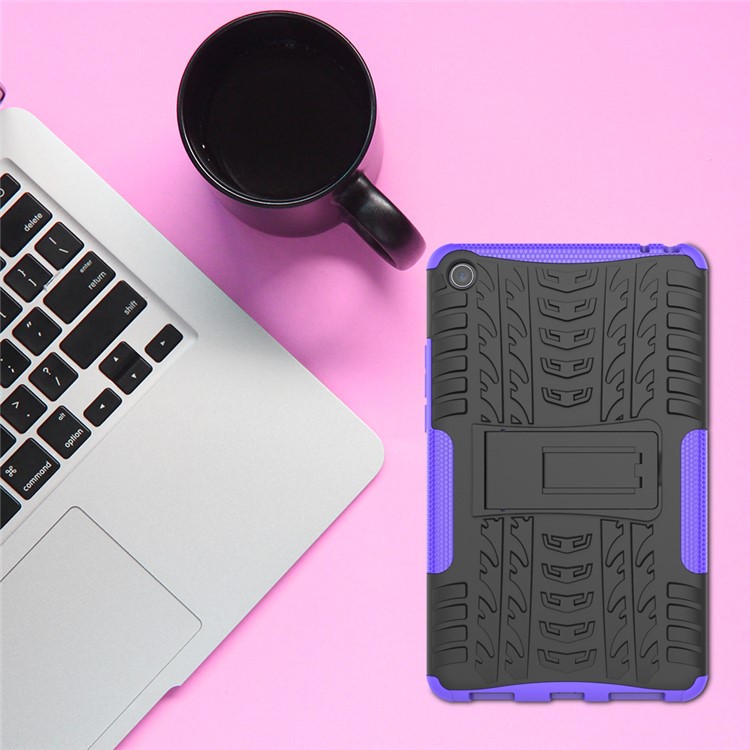 Anti-slip PC + TPU Hybrid Protective Case with Kickstand for Xiaomi Mi Pad 4 - Purple-11