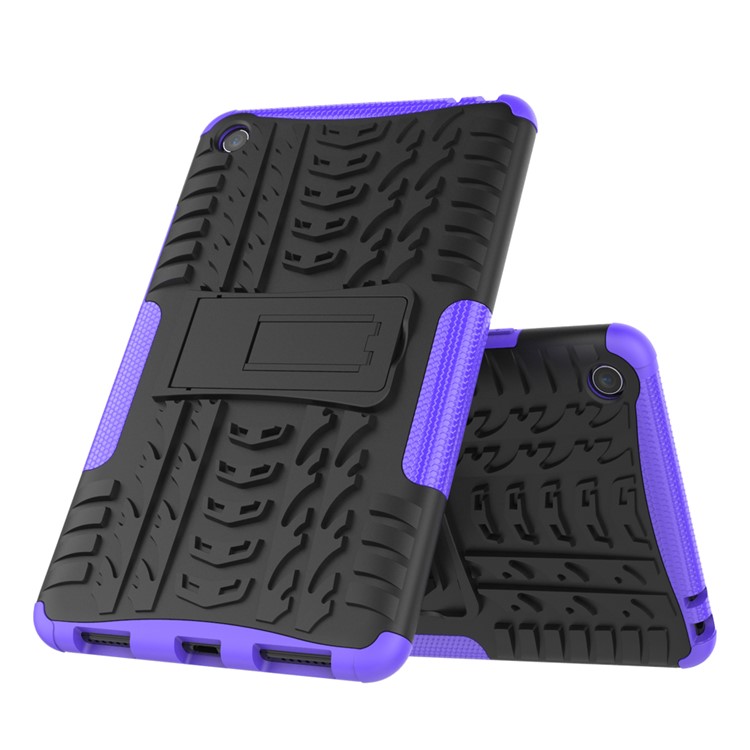 Anti-slip PC + TPU Hybrid Protective Case with Kickstand for Xiaomi Mi Pad 4 - Purple-2