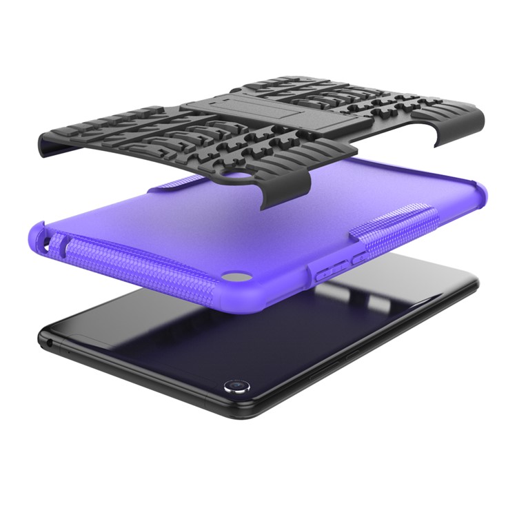 Anti-slip PC + TPU Hybrid Protective Case with Kickstand for Xiaomi Mi Pad 4 - Purple-3
