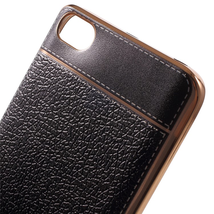 PU Leather Coated Plating TPU Case for Xiaomi Mi 5 - Black-5