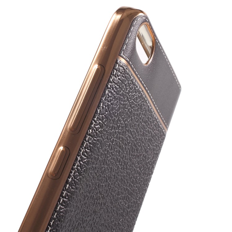 PU Leather Coated Plating TPU Case for Xiaomi Mi 5 - Black-6
