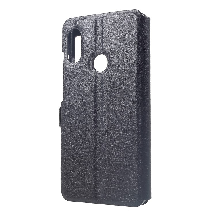Silk Texture Dual View Window Leather Flip Cover for Xiaomi Mi A2 Lite / Redmi 6 Pro - Black-2