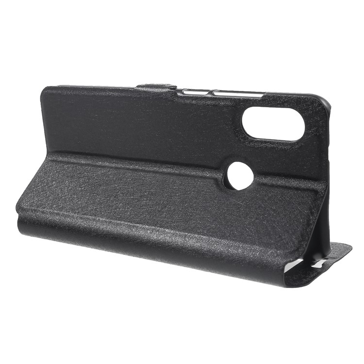 Silk Texture Dual View Window Leather Flip Cover for Xiaomi Mi A2 Lite / Redmi 6 Pro - Black-4