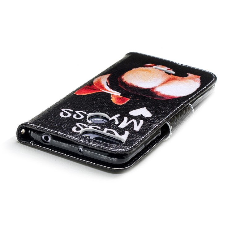 For Xiaomi Redmi 6 (Dual Camera: 12MP+5MP) Pattern Printing Leather Wallet Stand Protection Cover - Kiss My Ass-7