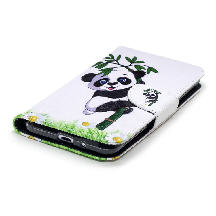 For Xiaomi Redmi 6 (Dual Camera: 12MP+5MP) Pattern Printing Leather Wallet Stand Protection Cover Case - Lovely Panda-6