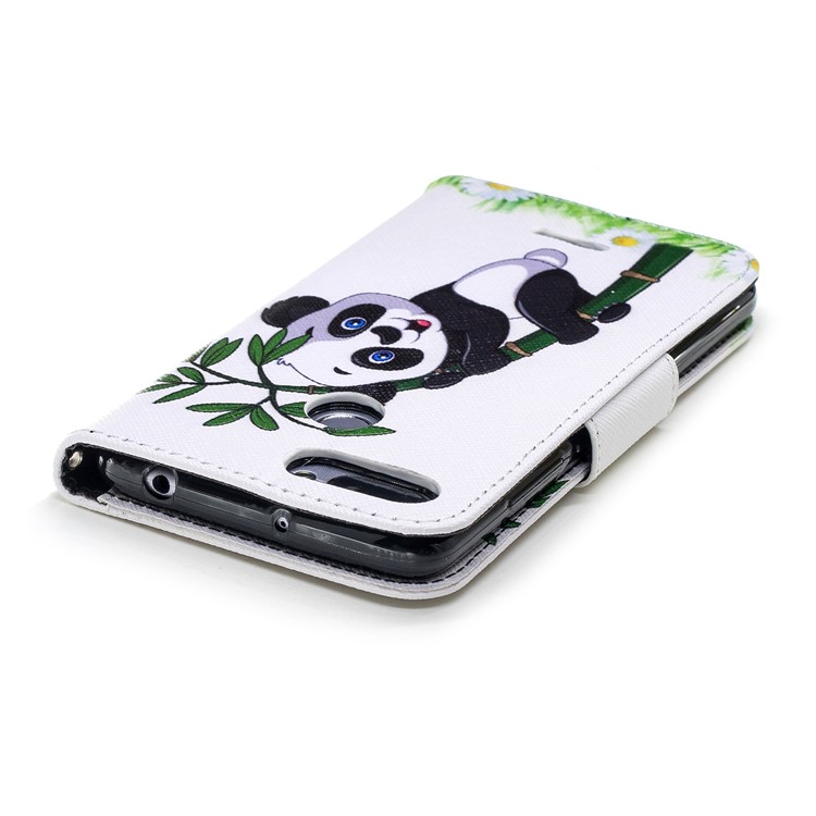 For Xiaomi Redmi 6 (Dual Camera: 12MP+5MP) Pattern Printing Leather Wallet Stand Protection Cover Case - Lovely Panda-7