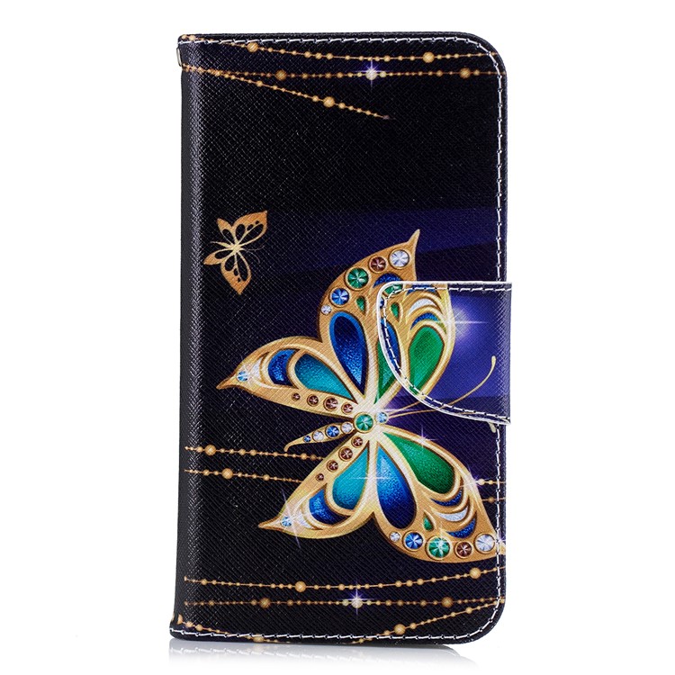 For Xiaomi Redmi 6 (Dual Camera: 12MP+5MP) Pattern Printing Leather Wallet Stand Case Cover - Colorized Butterfly-2
