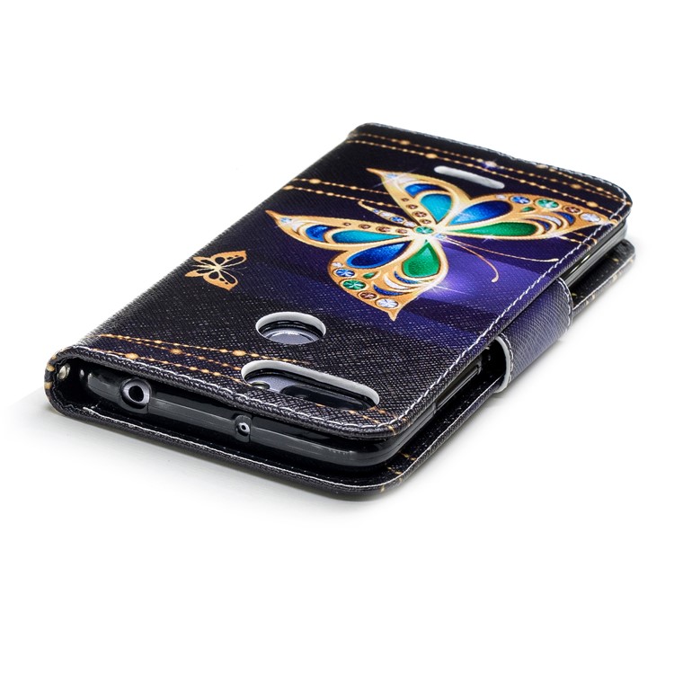 For Xiaomi Redmi 6 (Dual Camera: 12MP+5MP) Pattern Printing Leather Wallet Stand Case Cover - Colorized Butterfly-7