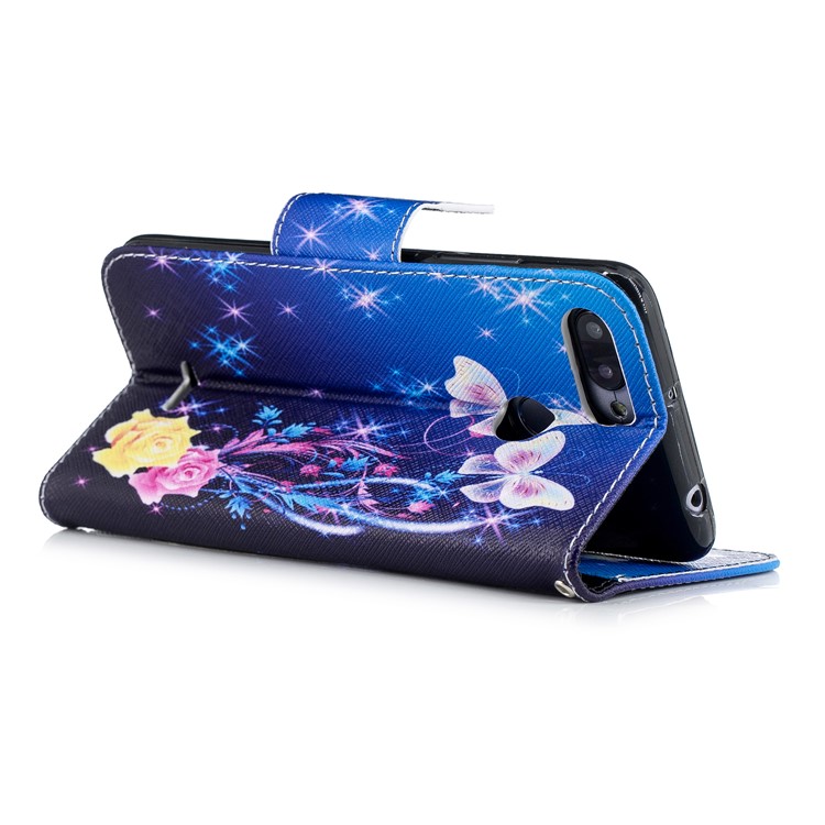 For Xiaomi Redmi 6 (Dual Camera: 12MP+5MP) Pattern Printing Leather Wallet Stand Case with Card Holders - Crystal Butterflies-4