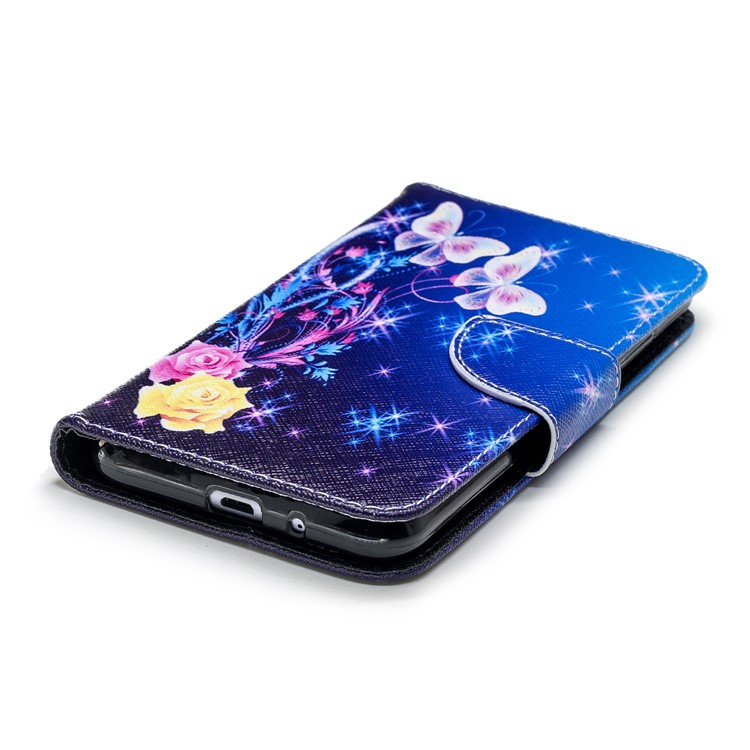 For Xiaomi Redmi 6 (Dual Camera: 12MP+5MP) Pattern Printing Leather Wallet Stand Case with Card Holders - Crystal Butterflies-6