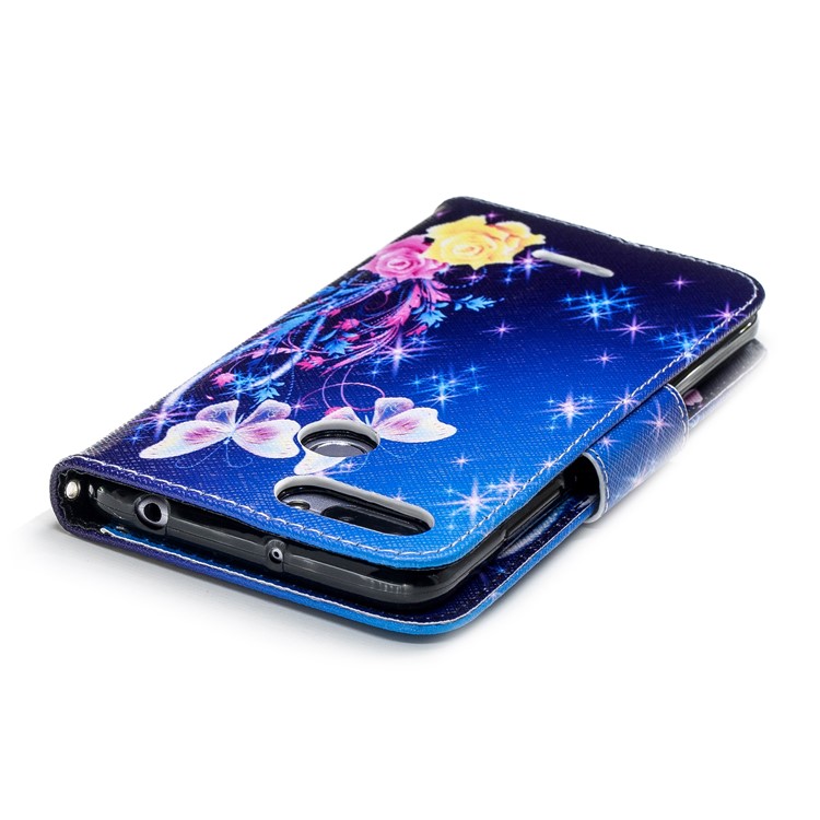For Xiaomi Redmi 6 (Dual Camera: 12MP+5MP) Pattern Printing Leather Wallet Stand Case with Card Holders - Crystal Butterflies-7